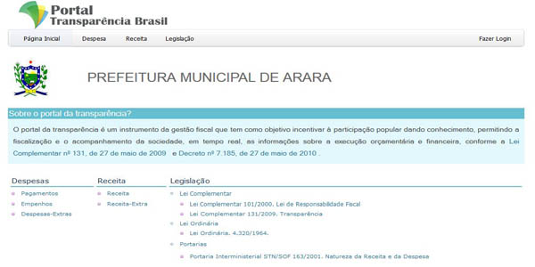 Sistema de transparência lançado em Maio de 2013 (Imagem: Ilustrativa/portal)